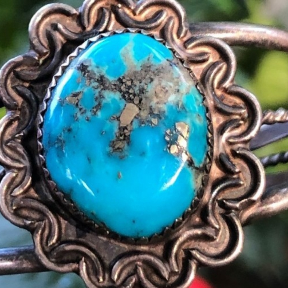 Vintage Navajo Morenci Turquoise cuff